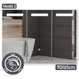 MIADOMODO Dulap cu oglindă cu iluminare LED, 90 x 65 cm