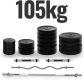 PHYSIONIC Set de haltere cu greutăți, încuietori stea 105 kg