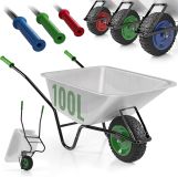 TIMBERTECH Roabă de grădină 140 x 54 x 60 cm, verde, oțel