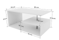 Masă de sufragerie, 90 x 50 x 41 cm, alb