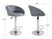 Set 2 scaune de bar antracit, reglabile pe înălțime, cu spăt