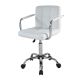 Scaun de birou rotativ cu brațe cromate, alb