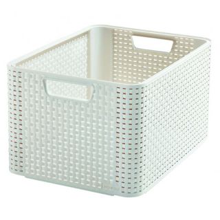 Coș Polyrattan STYLE BOX L - crema CURVER