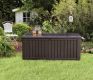 Cutie depozitare perne și unelte 570L, plastic maro, grădină